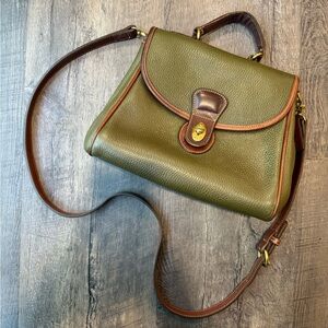 VINTAGE COACH SHERIDAN MONTICELLO BAG FROM EARLY 90’s OLIVE GREEN  TOP HANDLE